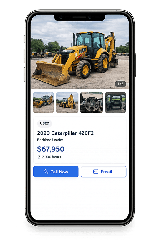 equipmentsaleswebsite app on your phone